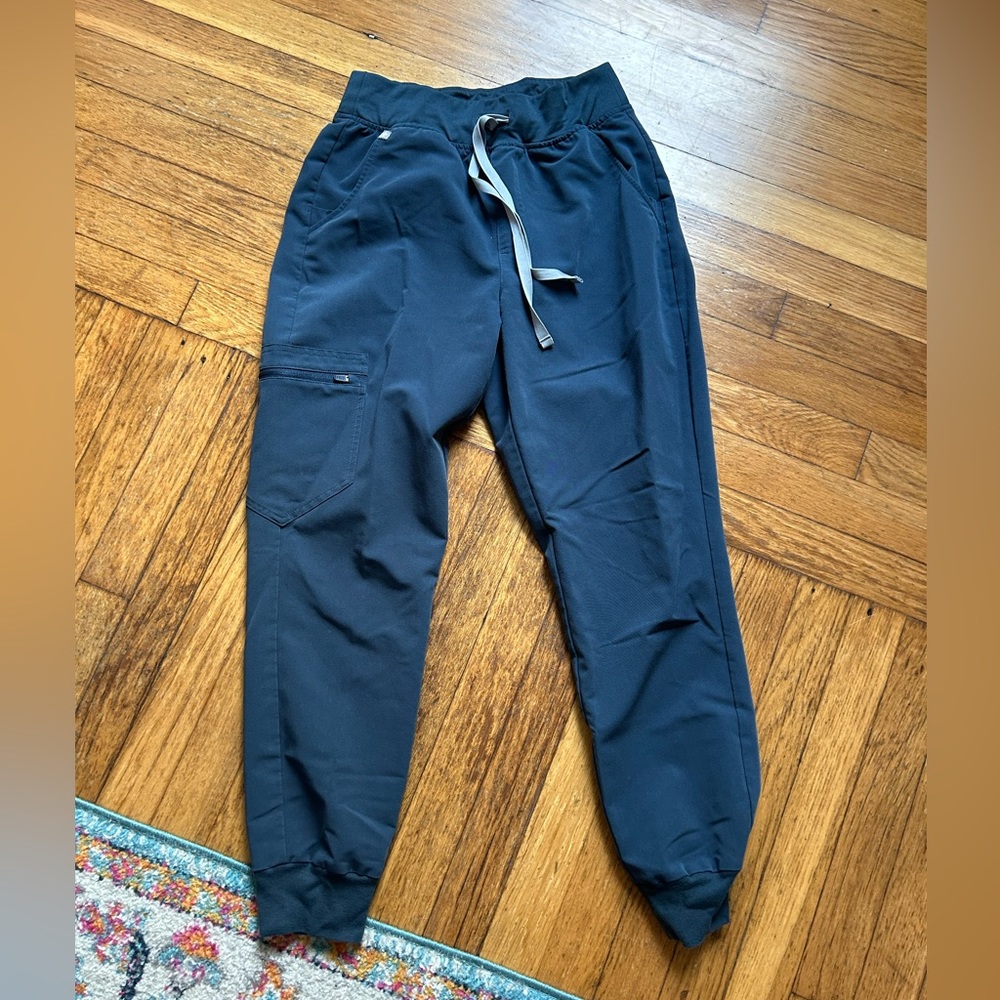 High waisted green/blue dark color joggers